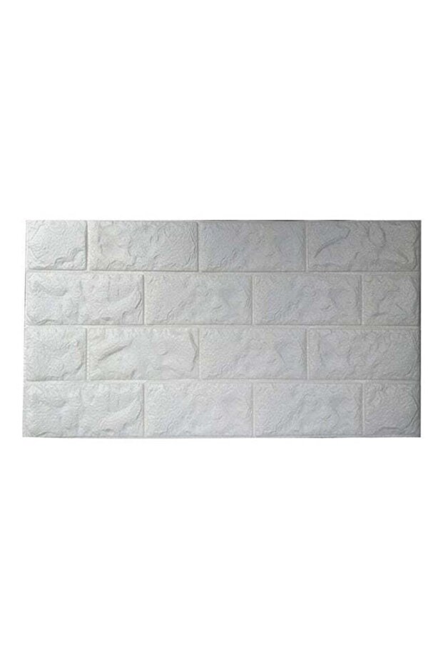 ملصقات حائط من الطوب ثلاثي الأبعاد باللون الأبيض 70×30 سنتيمتر