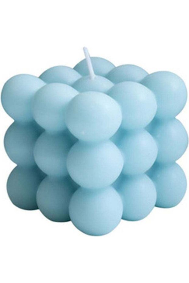 شمعة مكعب روبيك زرقاء 6 × 6 × 5.5 سم