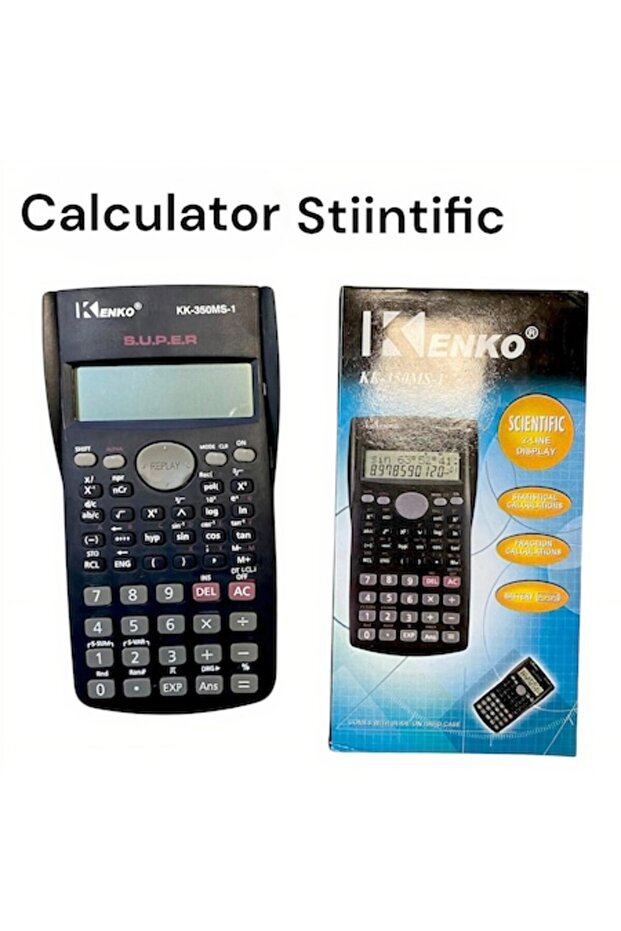 Scientific Calculator 10+2 Digits, KK-350MS, 240 Functions, Dual Display, Protective Case, Bla - 1