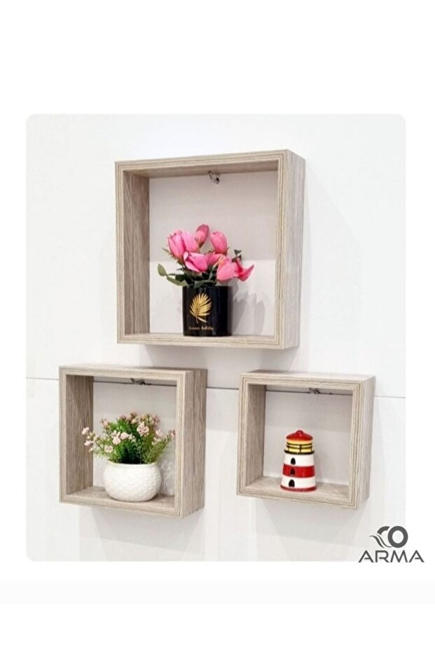 مجموعة رفوف حائطية مكونة من 3 قطع - 1