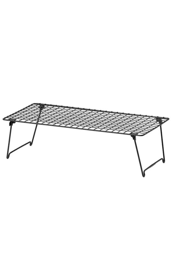 رف أحذية قابل للطي باللون الأسود - 1