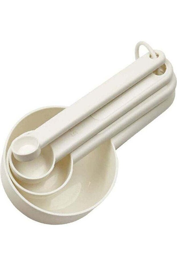 Set Of 4 Measuring Cups White