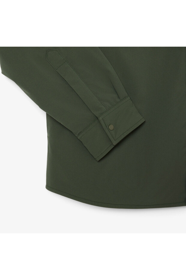 Erkek Oversize Fit Uzun Kollu Haki Gömlek - 7