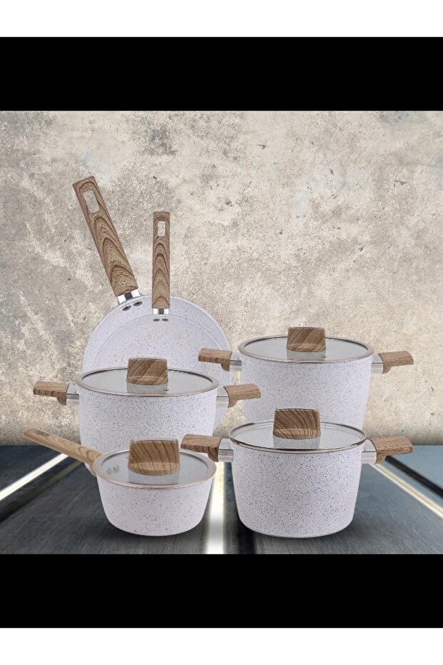 طقم أواني طهي جرانيت 10 قطع - 2
