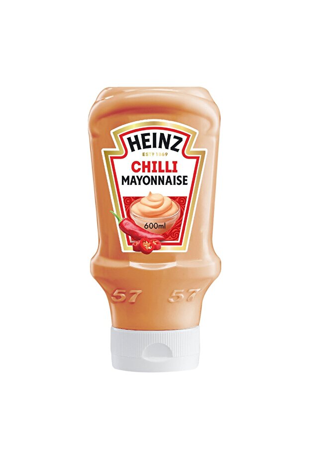 Chili Mayonnaise Top Down Squeezy Bottle 600 mlSpicy Creamy Dressing and Dip