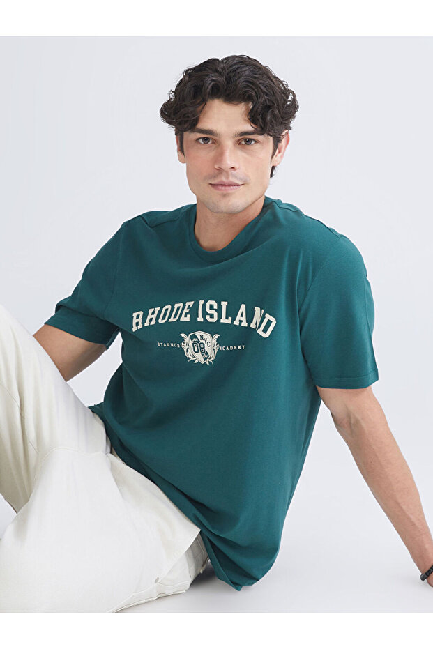 Esvab • Modern & Distinctive Zero Roba Collar Printed Combed Cotton Men's T-Shirt