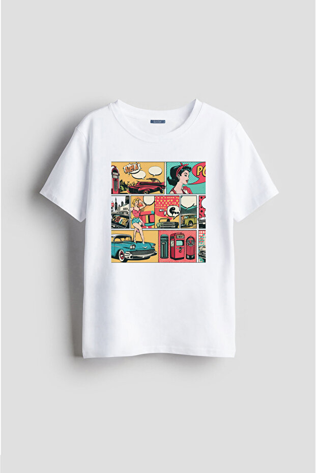 Comic Popart Cartoon Special Design Printed Unisex Children's T-Shirt