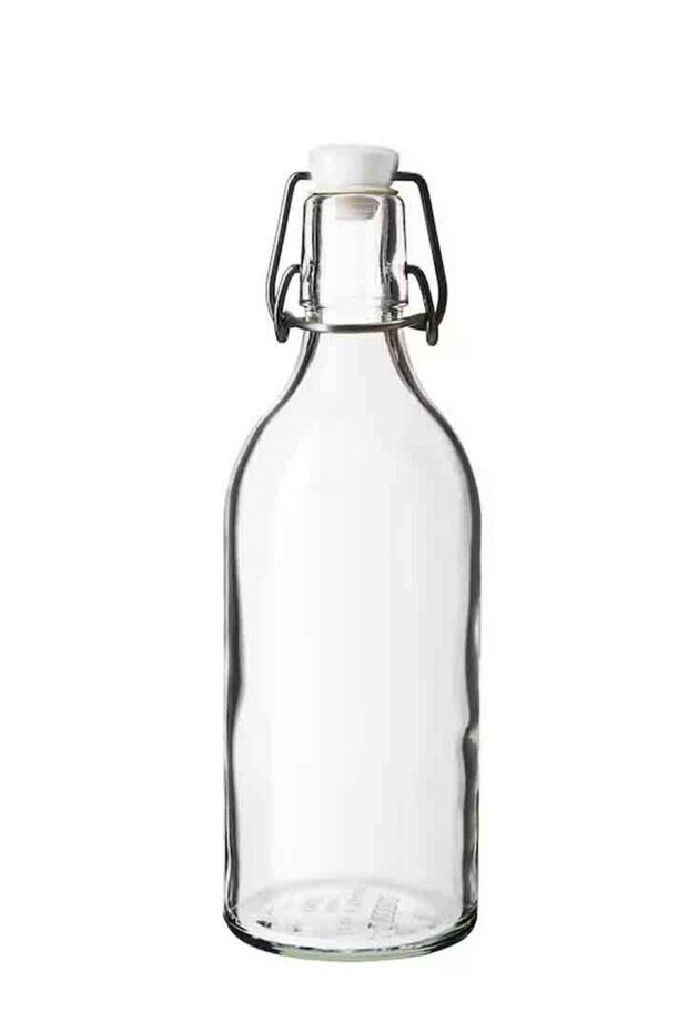 Bottle with clear glass stopper