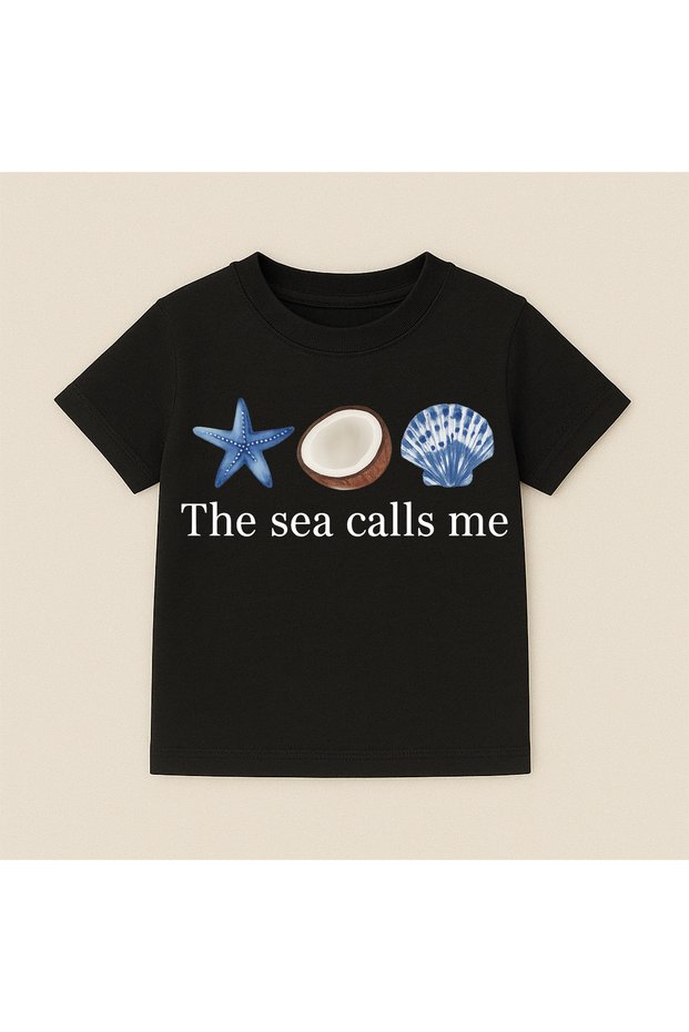 Sea Crew Neck 100% Cotton Printed Short Sleeve Children's and Teenage T-Shirt