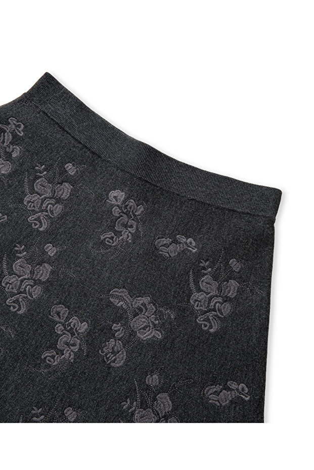 Nakışlı triko etek - 4