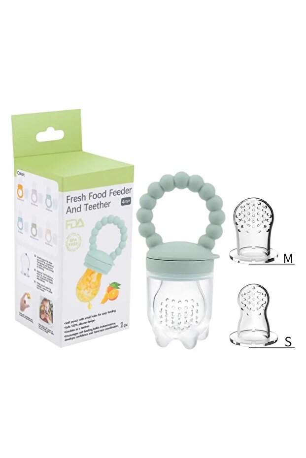 Chew & Feed Teether with Fruit Pacifier Duo-Mint - 6