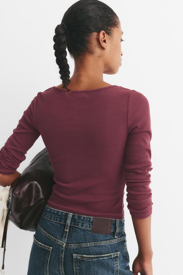 Fitilli bisiklet yaka tişört - 4