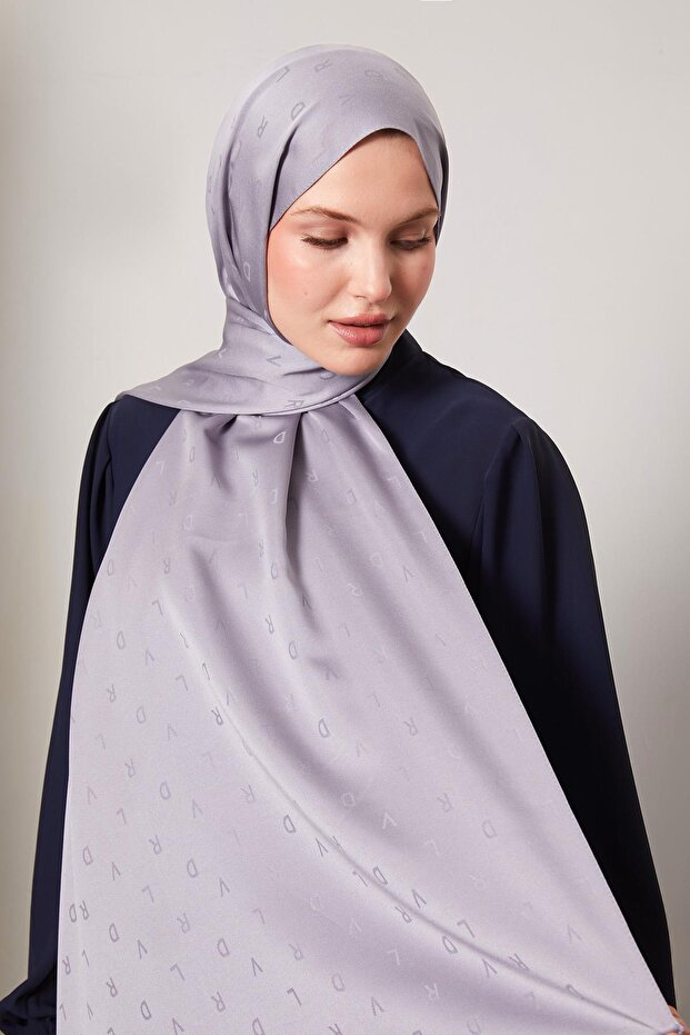 Gray Mini Lvd Printed Jacquard Shawl