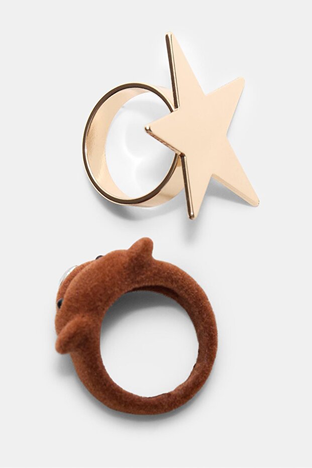 Ayı ve yıldız yüzük seti (2'li) - 5