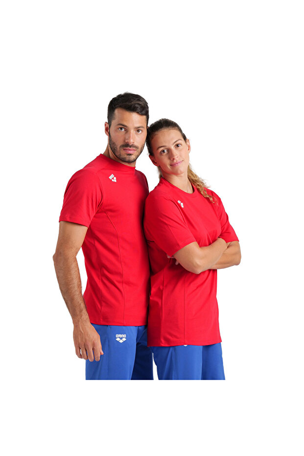 Team Panel Unisex Red Casual Style T-Shirt 004899400