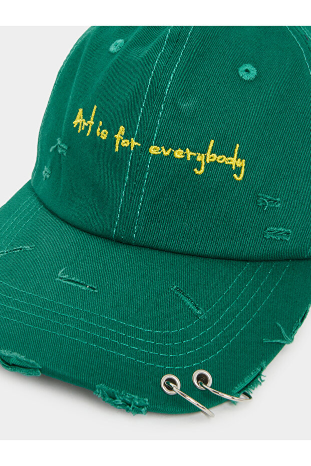 Embroidered Slogan Cap - 3