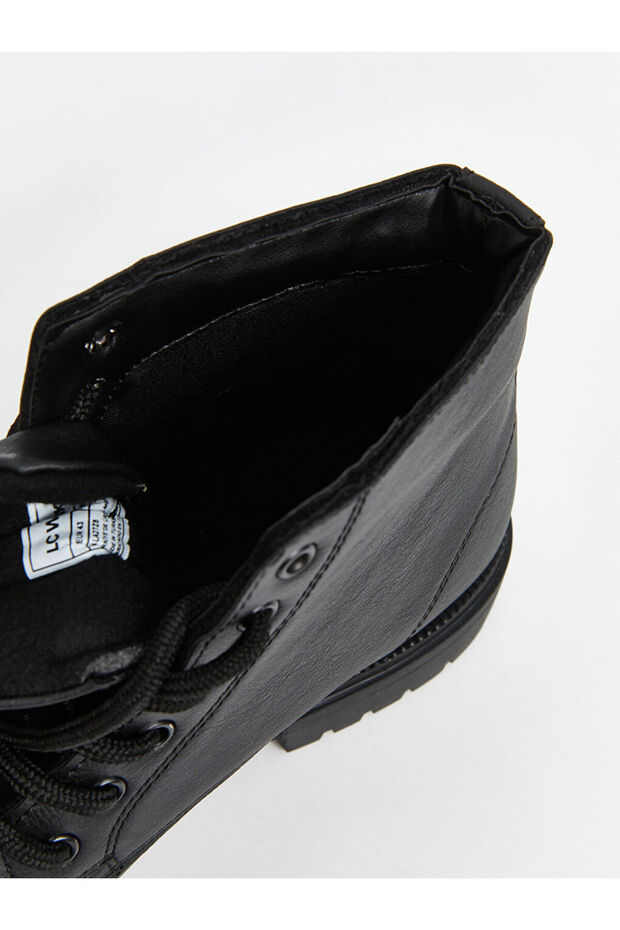 Deri Görünümlü Bağcıklı Erkek Bot - 6