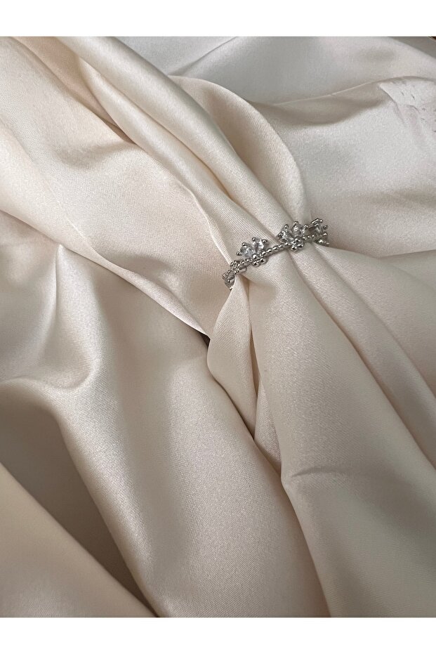 خاتم فضي لامع من الفولاذ قابل للتعديل - 2