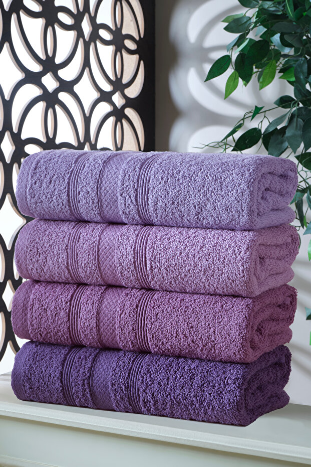 There Are 4 Towel Set Hand Towel Face Towel 100% Cotton 70X140 cm