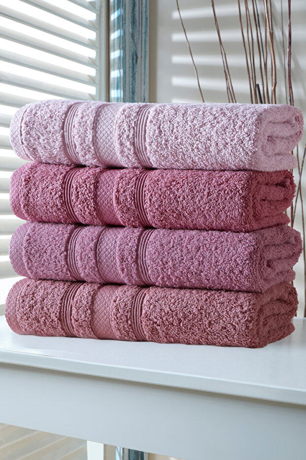 There Are 4 Towel Set Hand Towel Face Towel 100% Cotton 70X140 cm