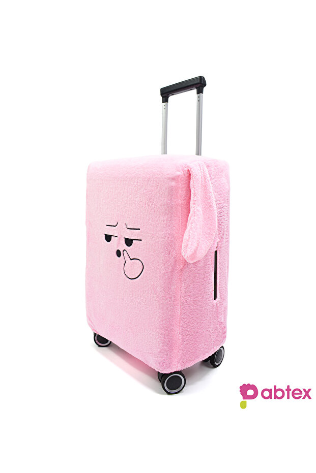 Plush Fabric Funny Face Suitcase Protector Case – Add Joy to Your Trips - 3