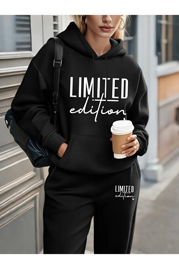 Limited Edition Printed Unisex Women/Men Hooded Oversize Bottom/Up Tracksuit Set