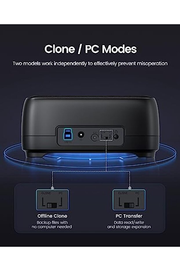 External Hard Drive Dock Duplicator/Cloner SATA to USB C for 2.5”/3.5” Seagate Samsung WD - 6