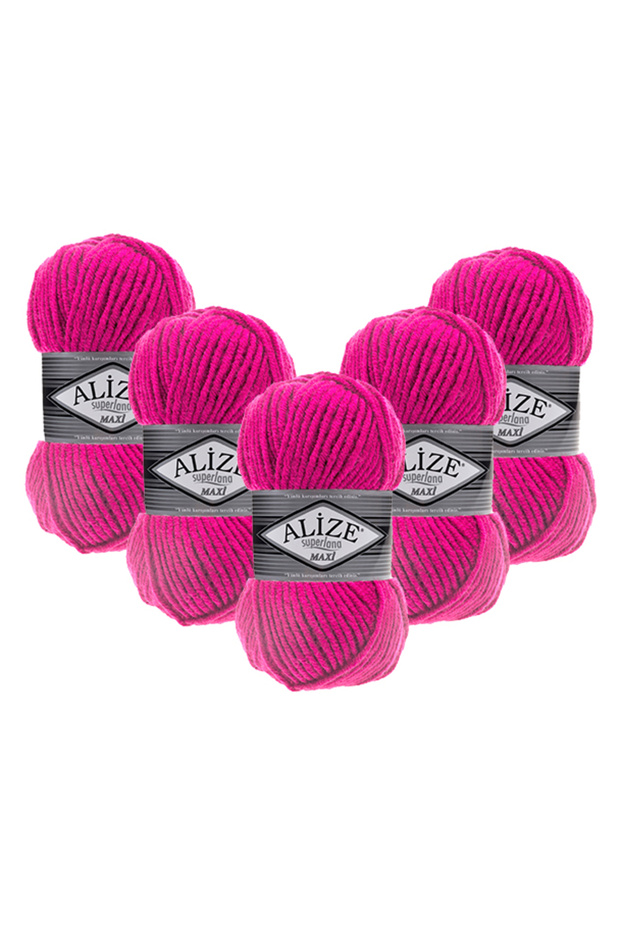 Superlana Maxi 5-Pack – 149 -Thick Knitting Yarn for Winter Sweater Cardigan and Scarf