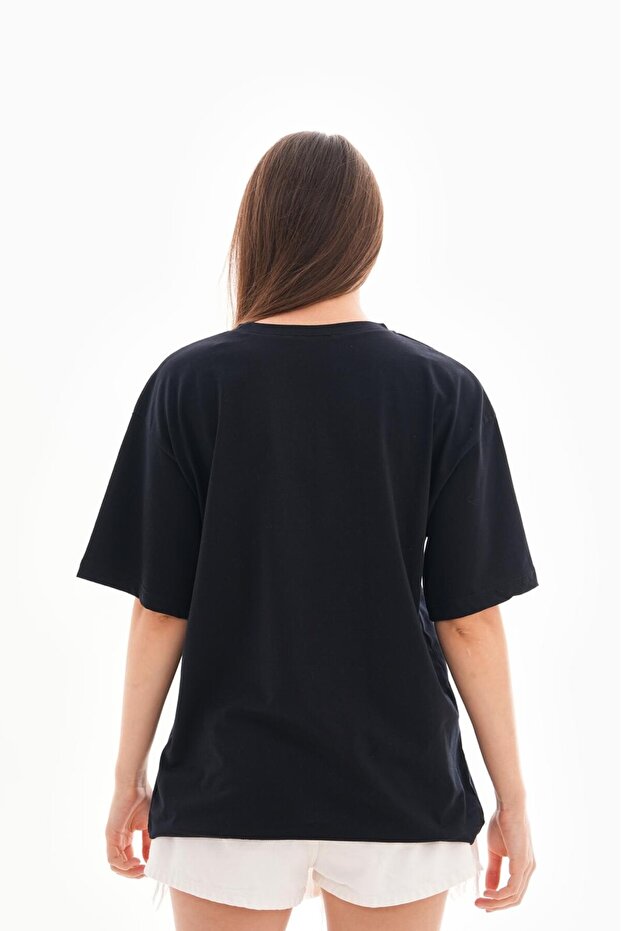 Kadın Oversize Basic T-Shirt - 5