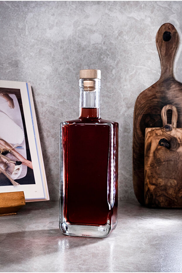 LA - 700ml Ahşap Tıpalı Cam Karaf - 3