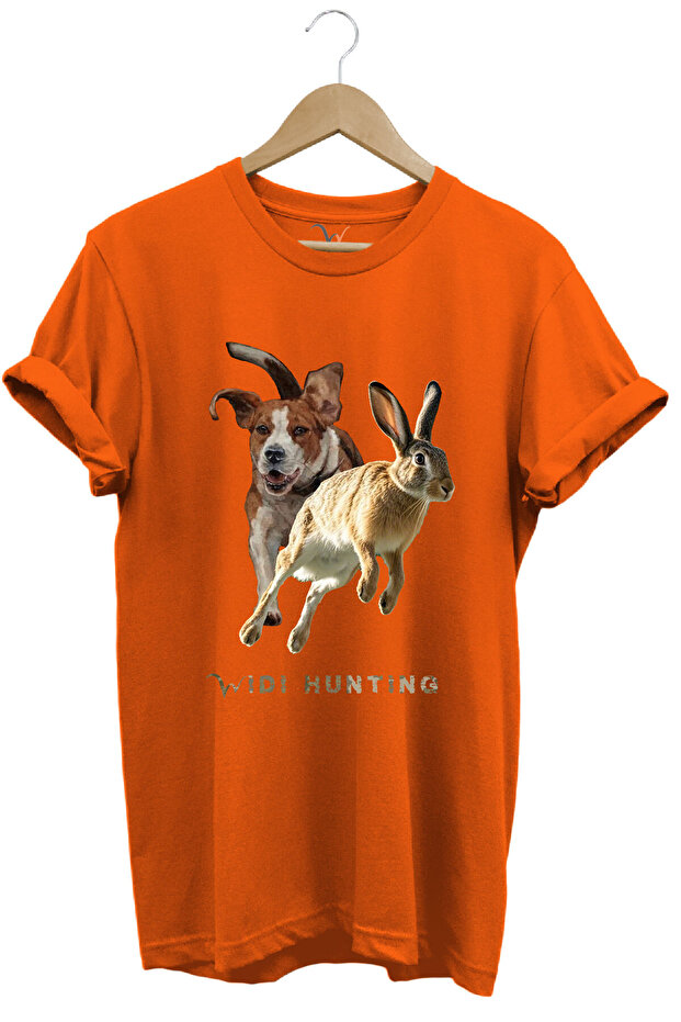 Hunting Hunting Rabbit Hunting and Hunting Dog Design Printed 100% Cotton Regular Fit Unisex T-Shirt