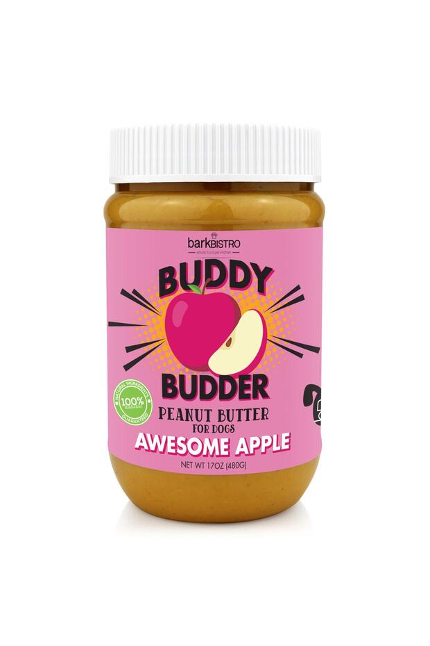 , Awesome Apple Buddy Budder Dog Peanut Butter - 17 oz