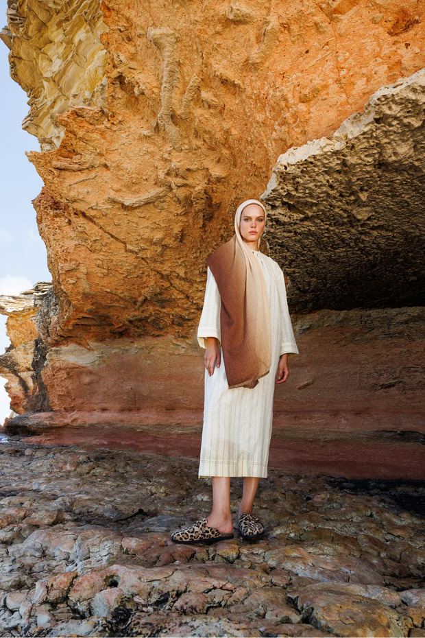 Degrade Müslin Şal Karamel - 8