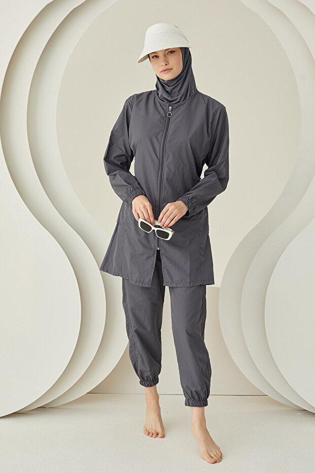 Antrasit Modern Tesettür Mayo - 1