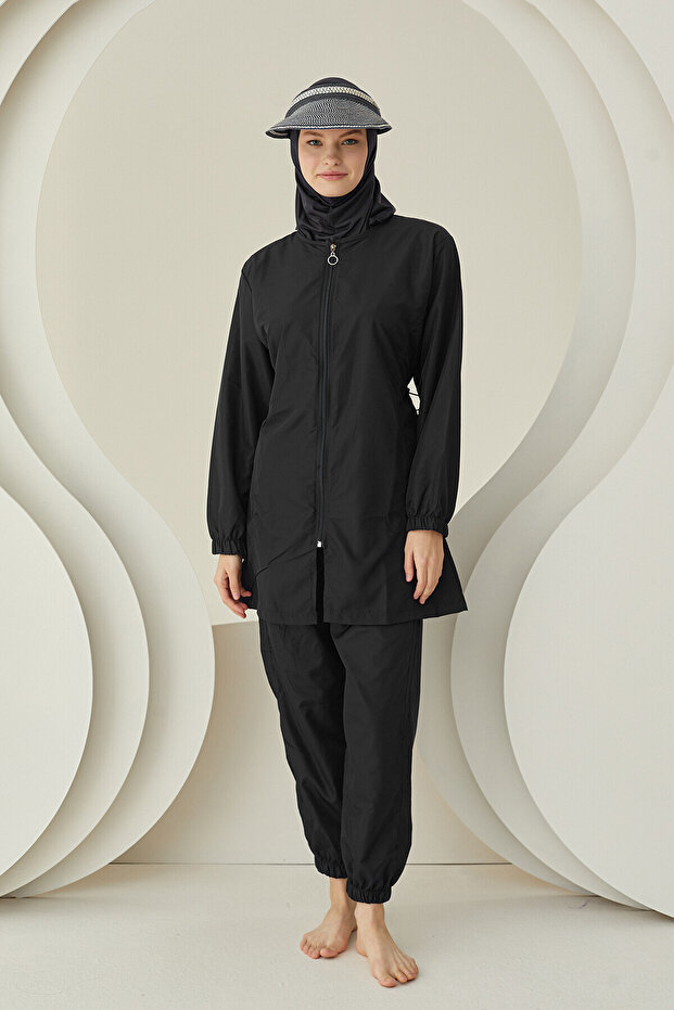 Siyah Modern Tesettür Mayo - 1