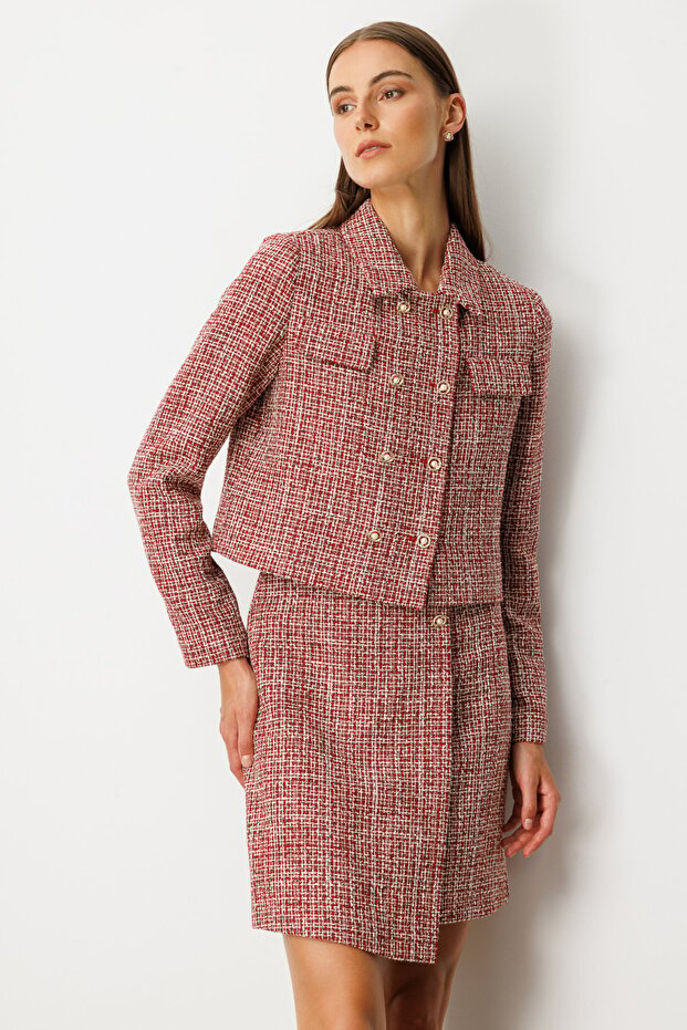 Düğmeli Tüvit Ceket - 2