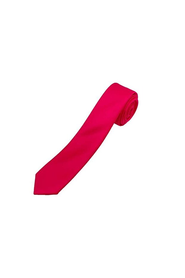 Fuchsia Pink Solid Color Slim Tie - 1