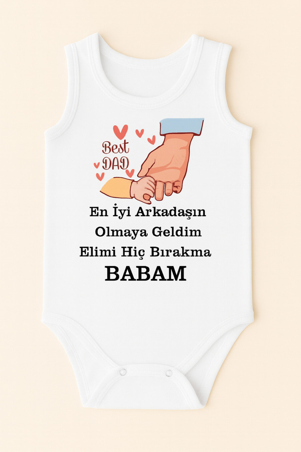 Baba Best Dad Patterned Printed Cotton Baby Body Badi Cotton Snap Fastener
