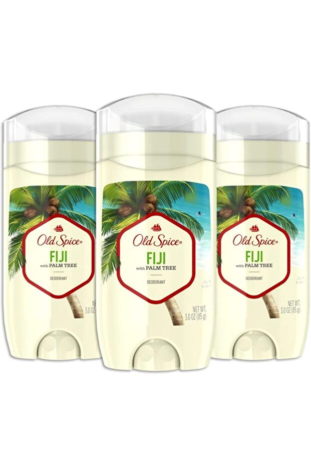 Aluminum Free Deodorant for Men Fiji With Palm Tree Scent Inspired By Nature 3 Oz, Pack Of