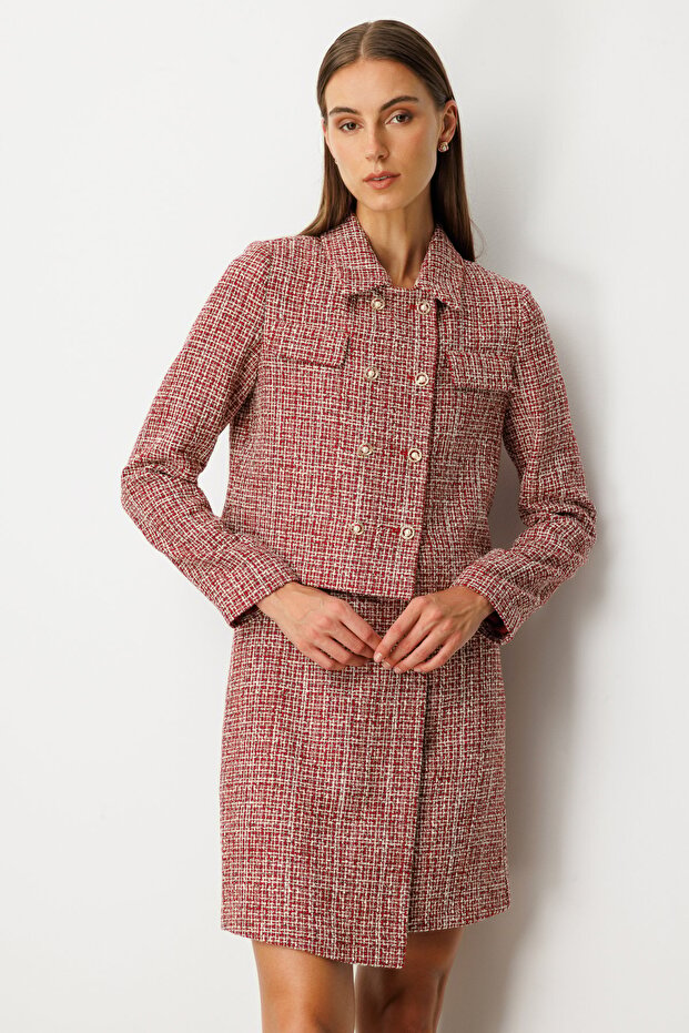 Düğmeli Tüvit Ceket - 1