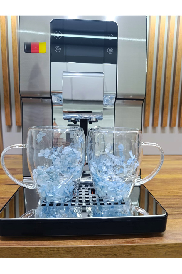 1 Adet Gerçekçi Çiçek Tasarım Çift Cidarlı Cam Kupa, Sıcak ve Soğuk İçecek Bardağı 350 ml - 6