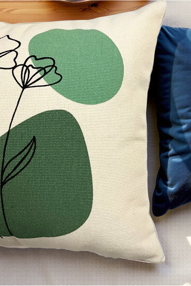 غطاء وسادة بنمط زهرة مقاس 45 × 45 سم - 3