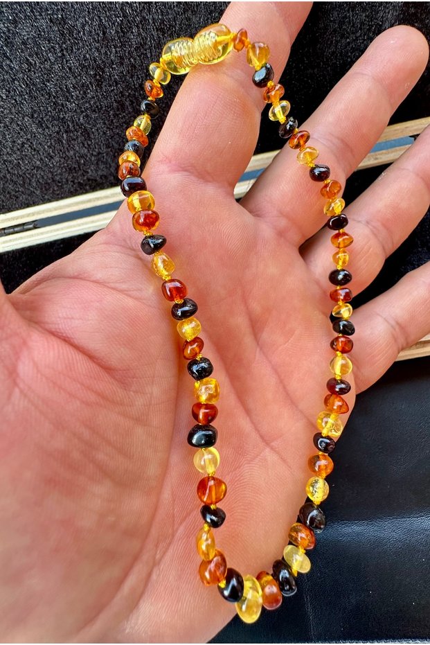 Original Handmade Drop Amber Children's Necklace