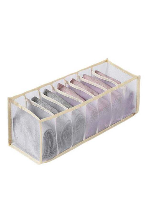 Multifunctional Non-Woven Fabric Storage Box Purple/Beige