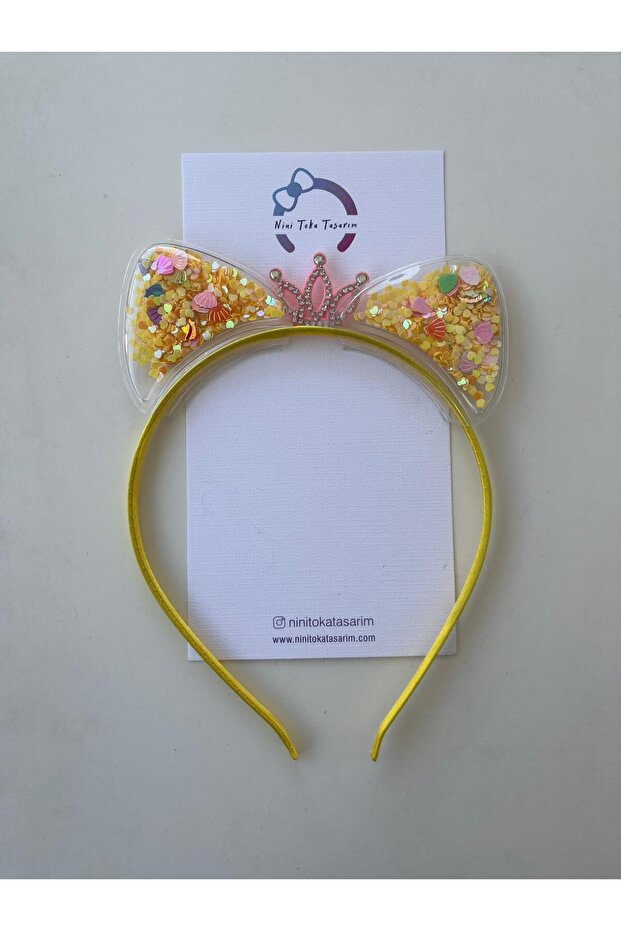 مشبك تاج مع أذن من الترتر - 1