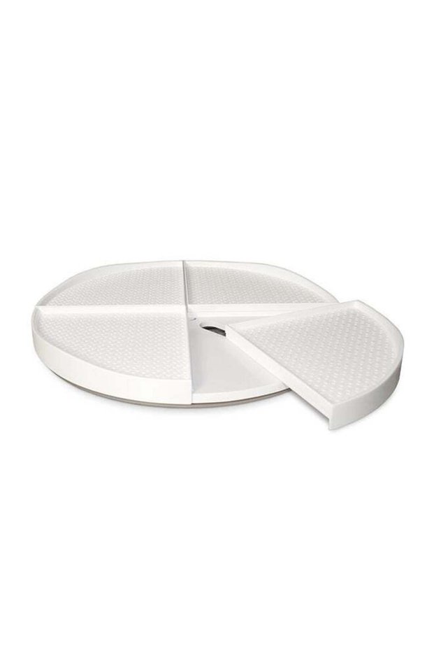 Crazy Susan Turntable With Backstop White 16inch