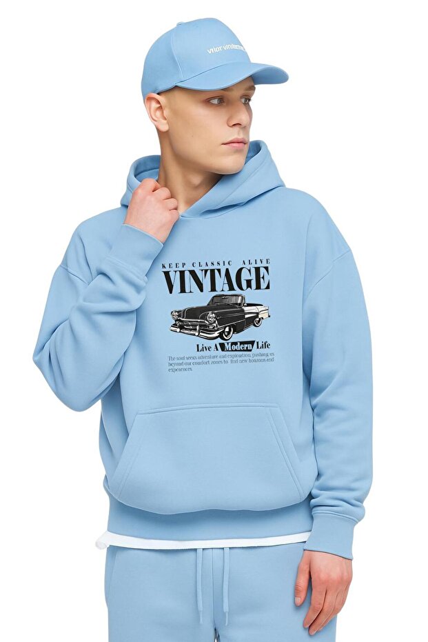 3 Yarn Combed Cotton Vintage Printed Sweatshirt