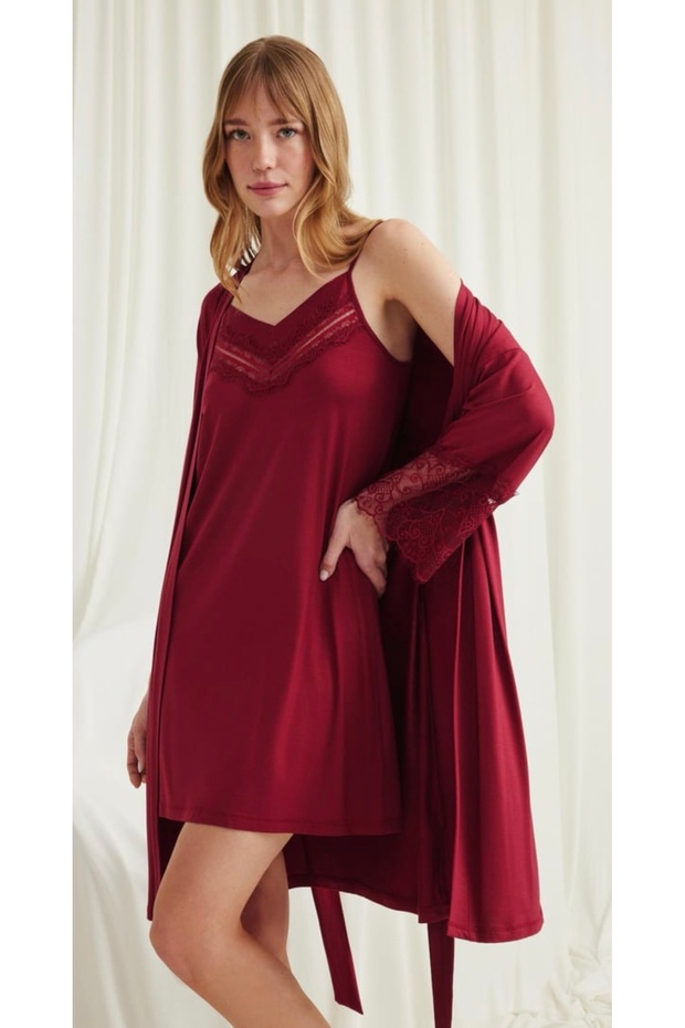 Monamise Lace Dressing Gown Set 18557