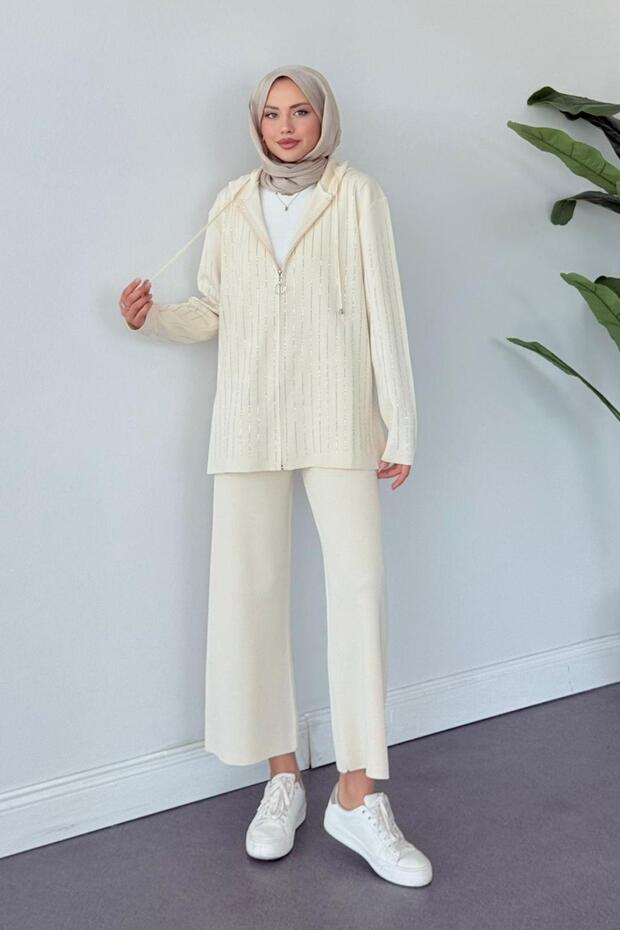 Eros Stone Trousers Suit Cream
