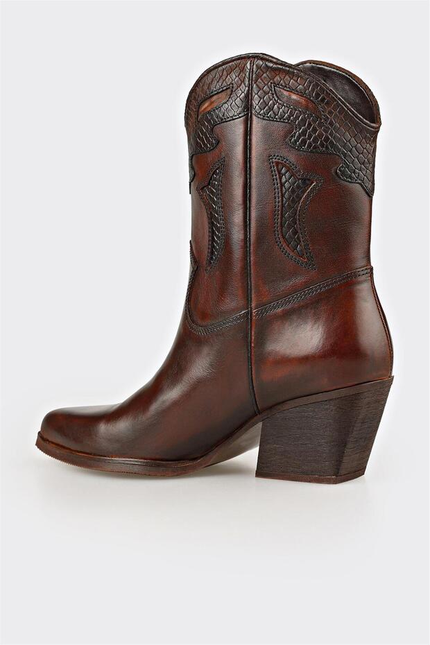 Kahve Deri Kadın Bot - 3